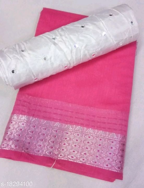 Linen saree with blouse uploaded by business on 2/16/2021
