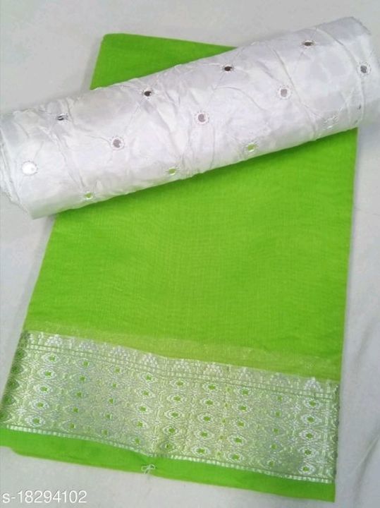 Linen saree with blouse piece uploaded by business on 2/16/2021