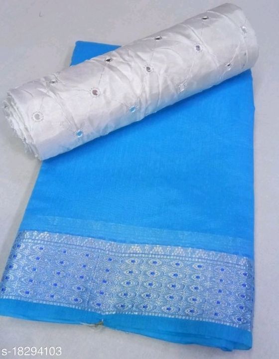 Linen saree with blouse piece uploaded by business on 2/16/2021