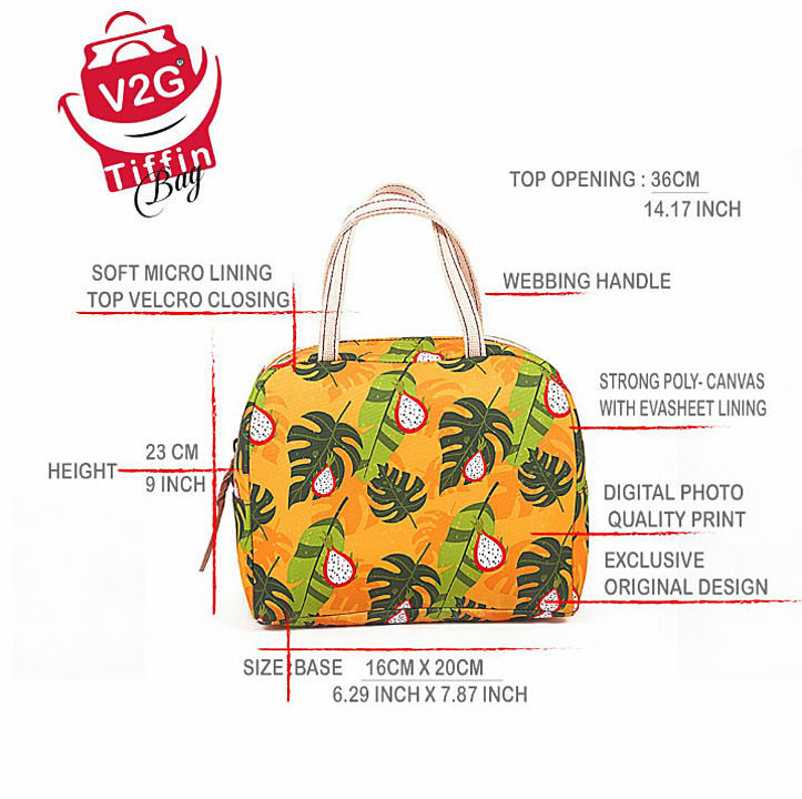 Tiffin- Lunch Bag- Leaf Pattern 09 uploaded by business on 7/6/2020