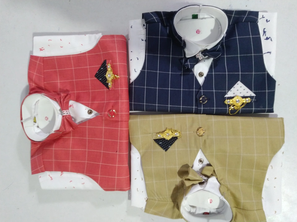 Boys Casual Waistcoat Shirts,Pant,Bow Tie uploaded by Sp Garments on 1/28/2023