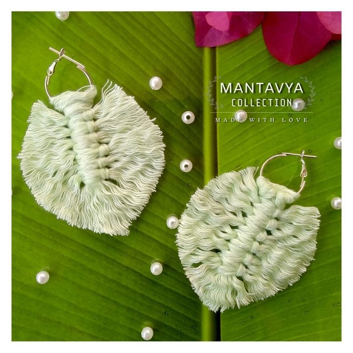 😍Macrame leaf earrings 😍 uploaded by Mantavya Fashion on 2/16/2021