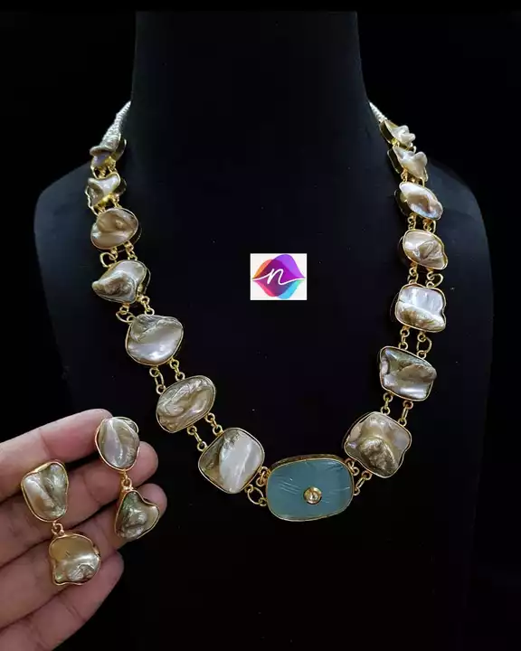MOP and  Monalisa Carvin Stone Necklace 
 uploaded by Neetya.fashions  on 1/28/2023