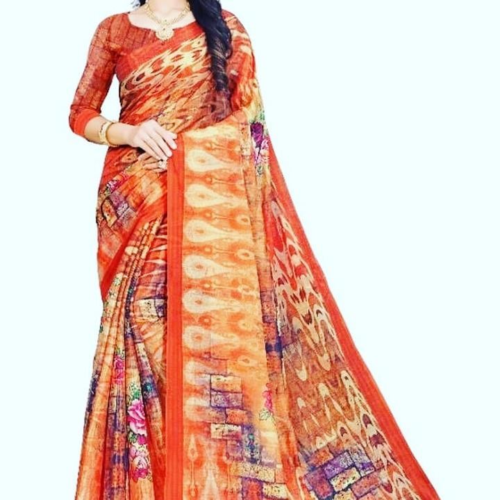 Beautiful Cotton Blend Printed Sarees  uploaded by business on 2/16/2021