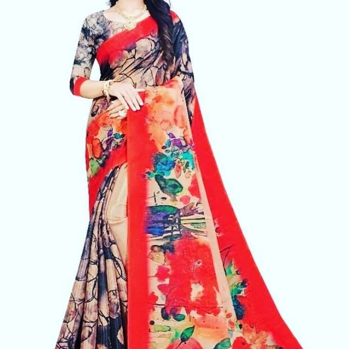 Beautiful Cotton Blend Printed Sarees  uploaded by business on 2/16/2021