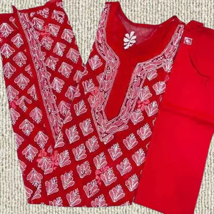 Lucknowi Chikan kurti  uploaded by Lucknowi Chikan Collection on 1/29/2023