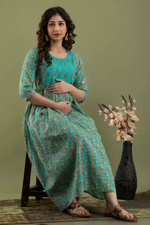 Beautiful Pure Cotton maternity ( Feeding Gown)  Long Kurti with Belt style uploaded by Shree Dayal and Company on 1/29/2023