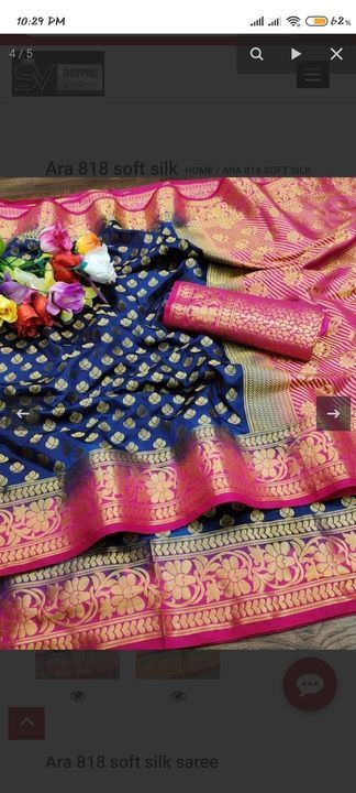 Ara 818 soft silk saree uploaded by Shopping venture on 2/16/2021