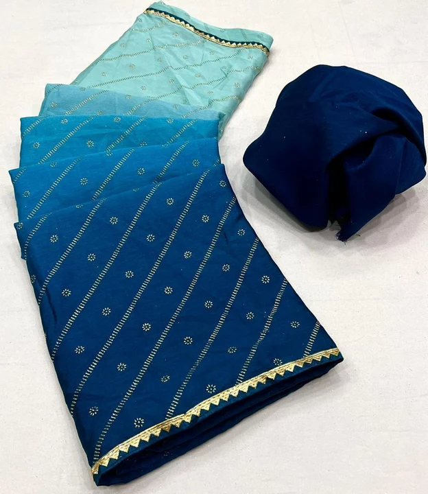 Chinon fancy silk saree uploaded by GS TRADERS on 1/29/2023