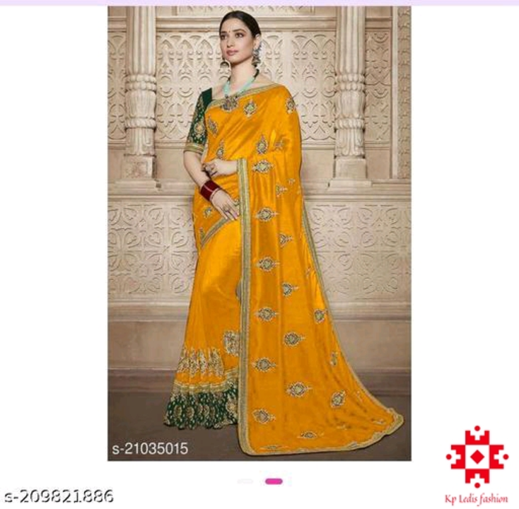 Post image Georgette silk saree with blouse piece