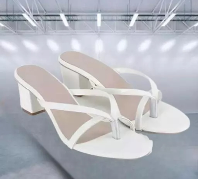 Women Fancy Block heels White Sandals uploaded by Is that shop on 1/29/2023