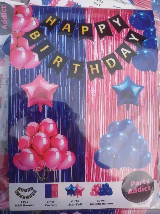 Blue & Pink Happy Birthday Combo Kit  uploaded by Akash Traders on 1/29/2023