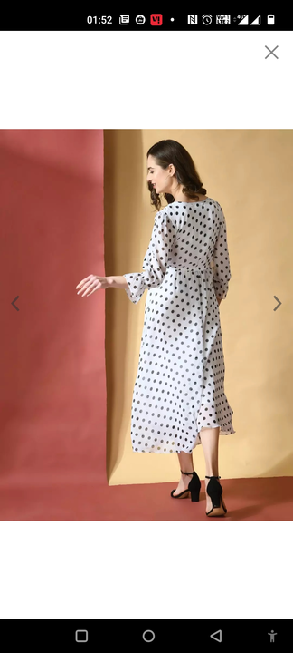 Polka dot Georgette Dress uploaded by DemandNew on 1/29/2023