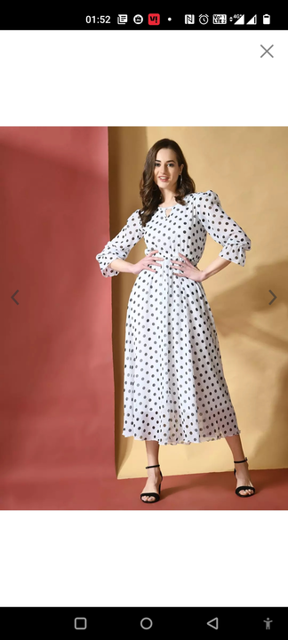 Polka dot Georgette Dress uploaded by business on 1/29/2023