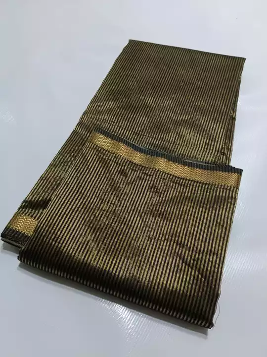 exclusive trending pure handwoven golden jari stripe chanderi saree uploaded by Virasat kala chanderi on 1/30/2023