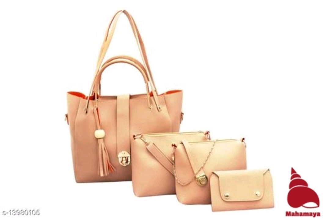 Post image Gorgeous Stylish Women Handbags

Material: Faux Leather/Leatherette
No. of Compartments: Variable (Product Dependent)
Pattern: Solid
Multipack: Variable (Product Dependent)
Sizes: 
Free Size (Length Size: 15 in, Width Size: 3 in, Height Size: 11 in) 

Dispatch: 2-3 Days