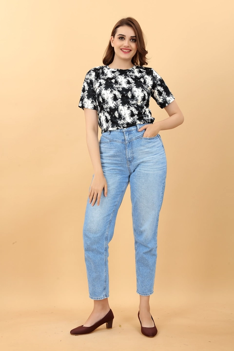 Women's printed crop top tshirt top Polyster Cotton uploaded by Mark Up India on 1/30/2023