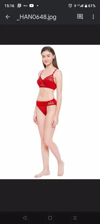 Bra and panty set red uploaded by Soha hosiery on 1/30/2023