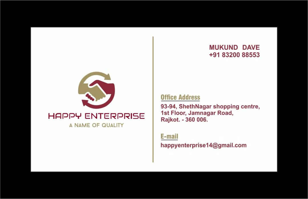 Visiting card store images of Happy Enterprise