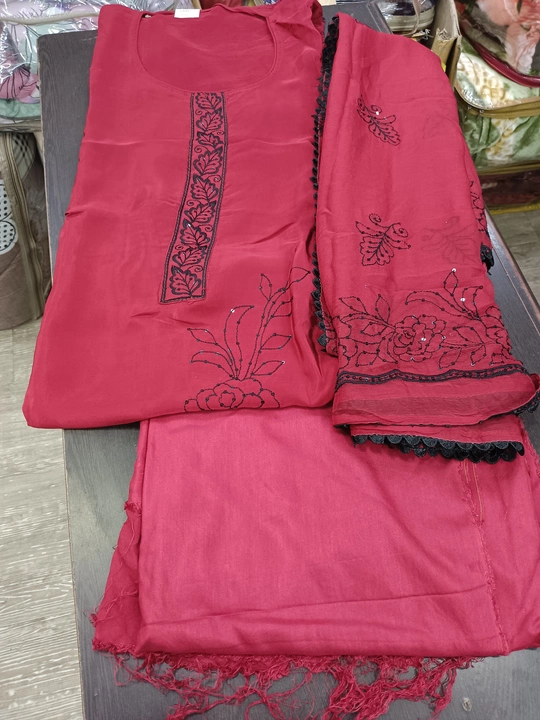 Semi stitched natural Creap suits fabrics  uploaded by AAR ENTERPRISES on 5/30/2024