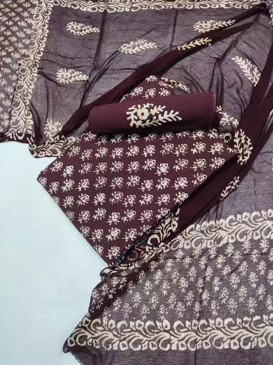 Chiffon dupatta batik print salwar suit  uploaded by business on 1/30/2023