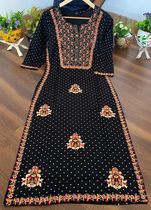 Premium Rayon Slub straight Cut Kurti With Heavy Embroidery and Mirror Work...
 uploaded by business on 2/17/2021
