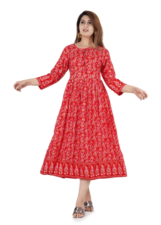 Read printed gown uploaded by Shree shyam fashion on 1/30/2023