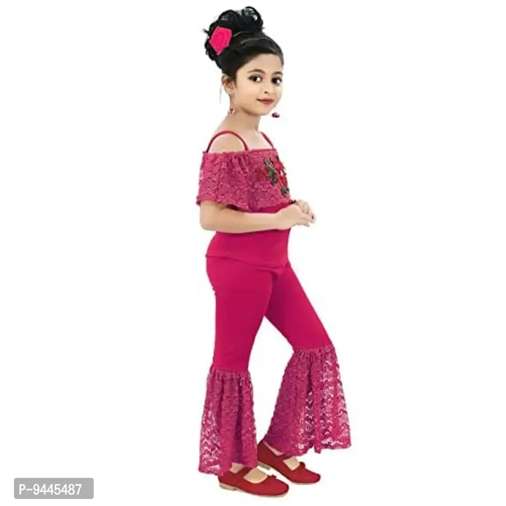 Chandrika Girl's Floral Applique Top and Pant SetSize: 4 years-5 years8 years-9 years9 years-10 uploaded by wholsale market on 5/30/2024