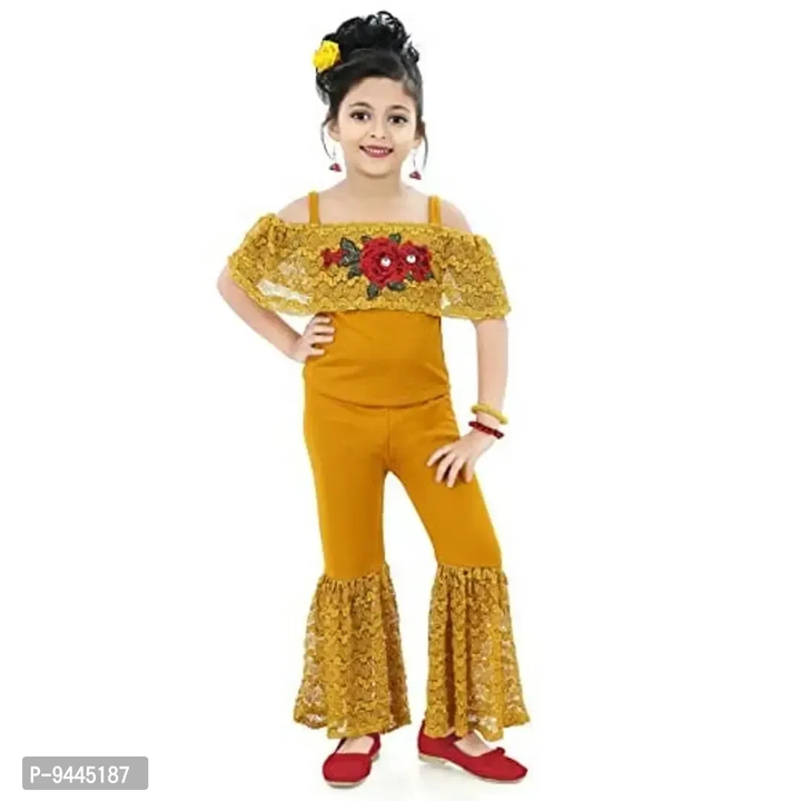 Chandrika Girl's Floral Applique Top and Pant SetSize: 4 years-5 years8 years-9 years9 years-10 uploaded by wholsale market on 5/30/2024