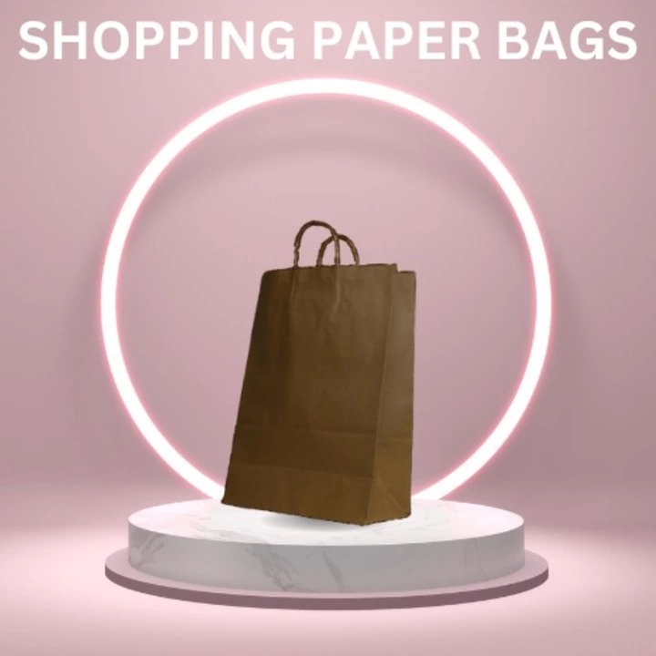 Paper shopping bag brown 12 x 16 x 4 inch uploaded by business on 1/30/2023