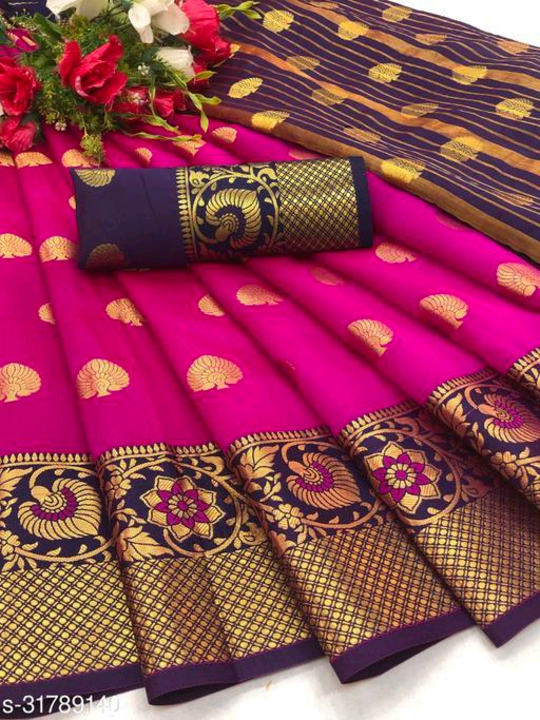 Banarasi Silk Gold Coloured jacquard Saree With Blouse uploaded by NODDY FASHION CLUB  on 5/29/2024