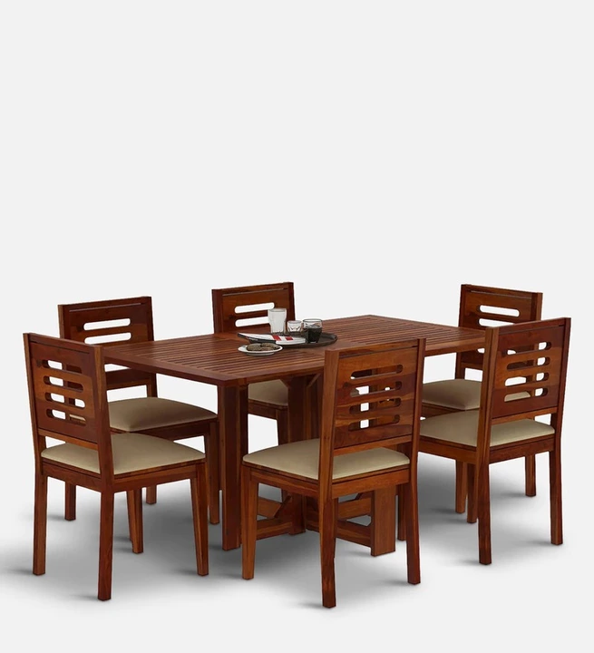 Wooden six seater dining set  uploaded by business on 1/31/2023