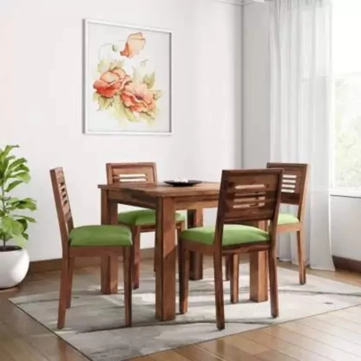 Wooden four seater dining set  uploaded by business on 1/31/2023