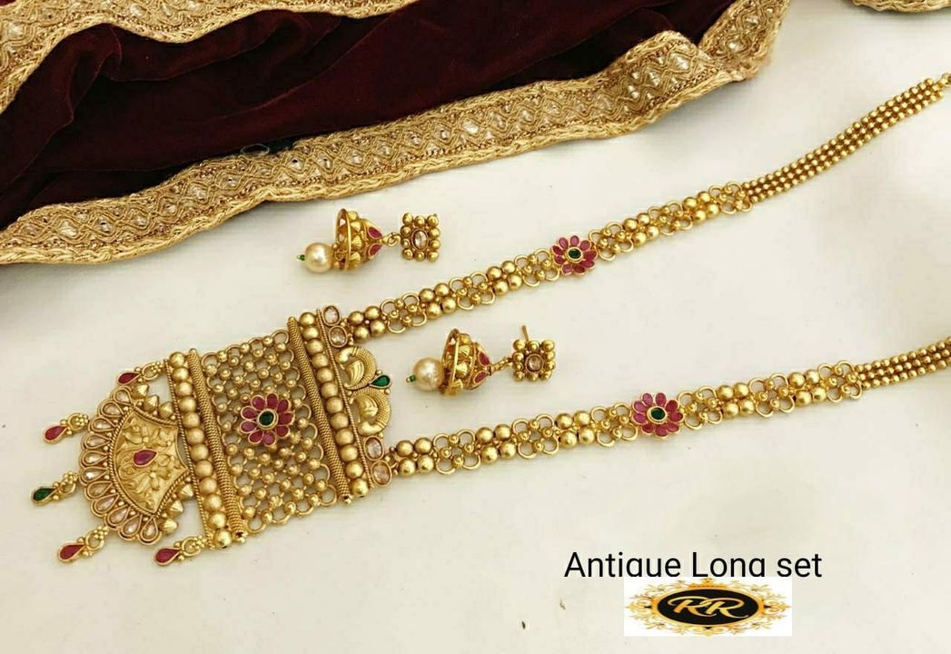 HEAVY Gold Plated Long Jewellery set uploaded by Rakesh Textiles on 2/17/2021