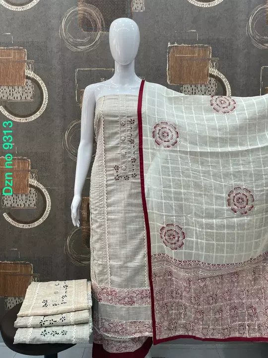 Unstitched heavy Cotton dress material  uploaded by Moksh designer on 5/30/2024