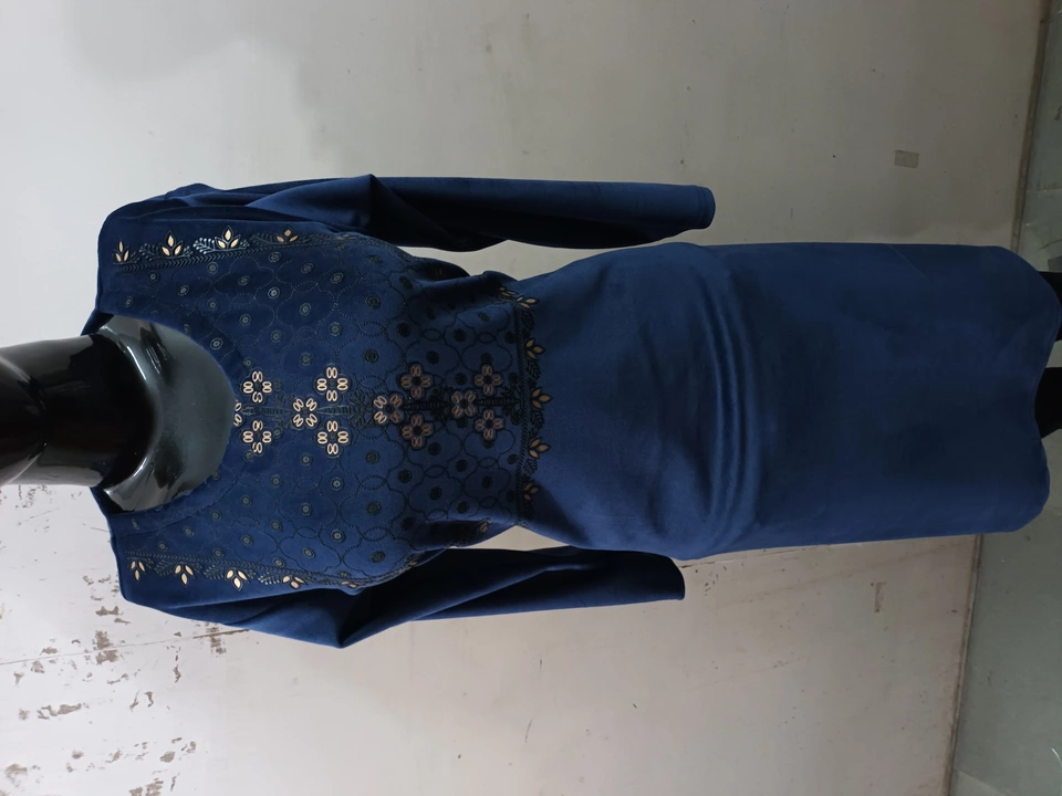 VELVET SINGLE KURTI WITH RUBBER PRINTING WORK ... uploaded by business on 1/31/2023