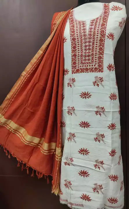 Pure Chanderi Silk Suit  uploaded by Lucknowi Ada Chikankari Studio on 1/31/2023
