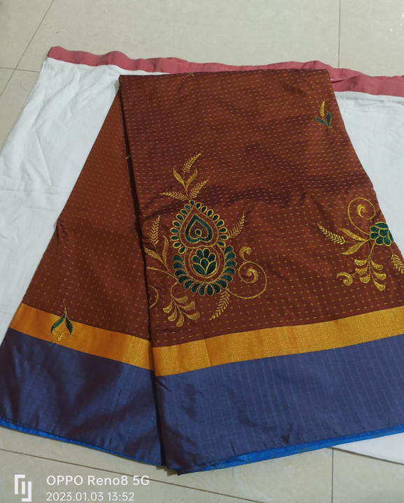 Silk saree embroidering work uploaded by Silk saree on 1/31/2023