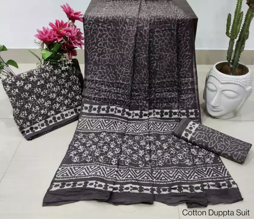 Bagru Hand block printed pure cotton suit with cotton mul mul dupatta. uploaded by The print house  on 1/31/2023