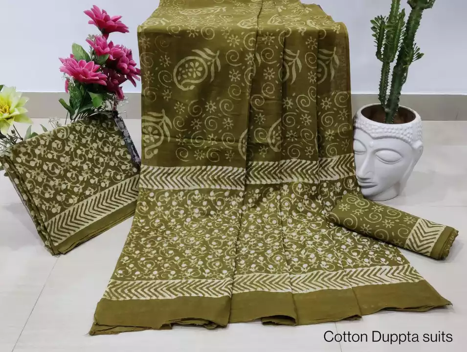 Bagru Hand block printed pure cotton suit with cotton mul mul dupatta. uploaded by The print house  on 1/31/2023