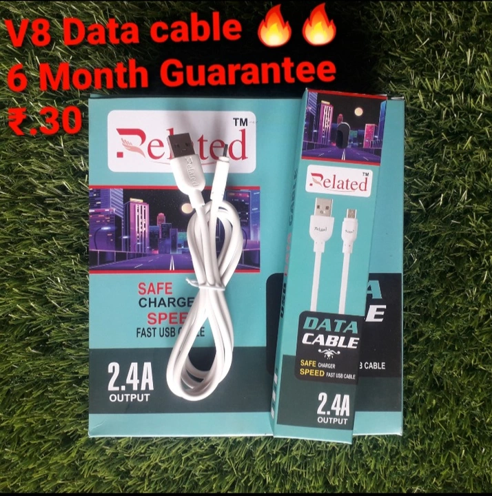 V8 Data cable  uploaded by Aashapura Mobile wholesaler ( MR gold) on 1/31/2023