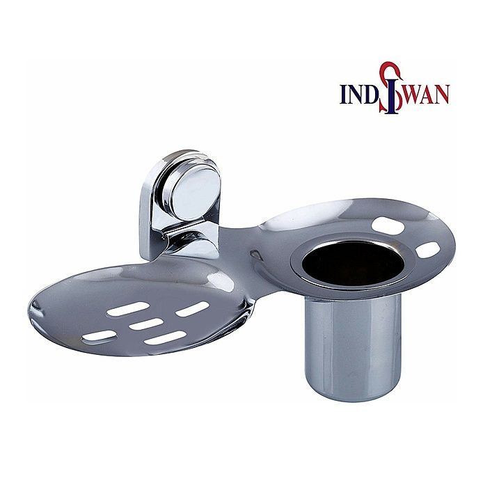 Indiswan Stainless steel soap holder with toothbrush holder uploaded by Parshva Trading on 5/12/2020