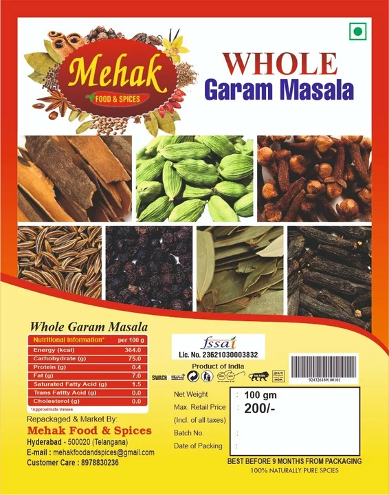 Whole Garam Masala  uploaded by Mehak Food & Spices on 2/1/2023