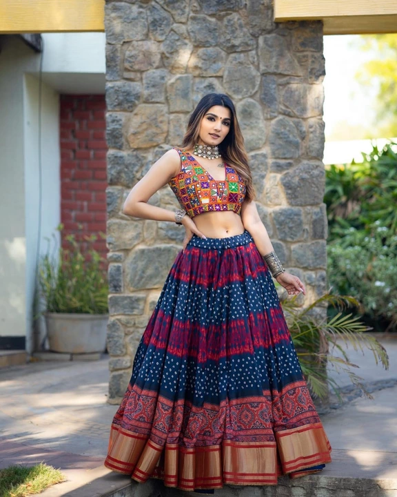 Digital Print Gorgeous Semi-stitched Lehenga Choli with Real Mirror  uploaded by business on 2/1/2023