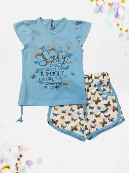 Product image of girls set, price: Rs. 200, ID: casual-look-hot-pant-set-sky-aa0c381a