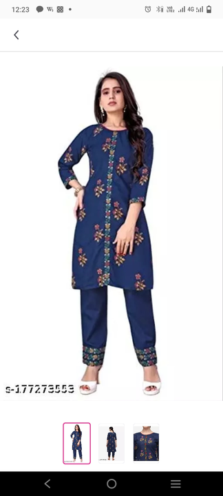 Heavy Cotton Embroidery Kurti Pant Set uploaded by Kalka Clothes on 2/1/2023