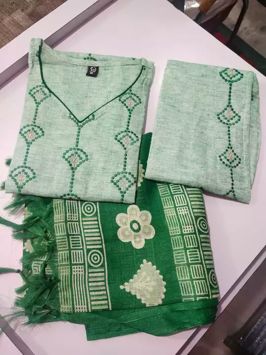 Cotton Kurti With Pant And Duppata  uploaded by Maa Collection on 2/1/2023
