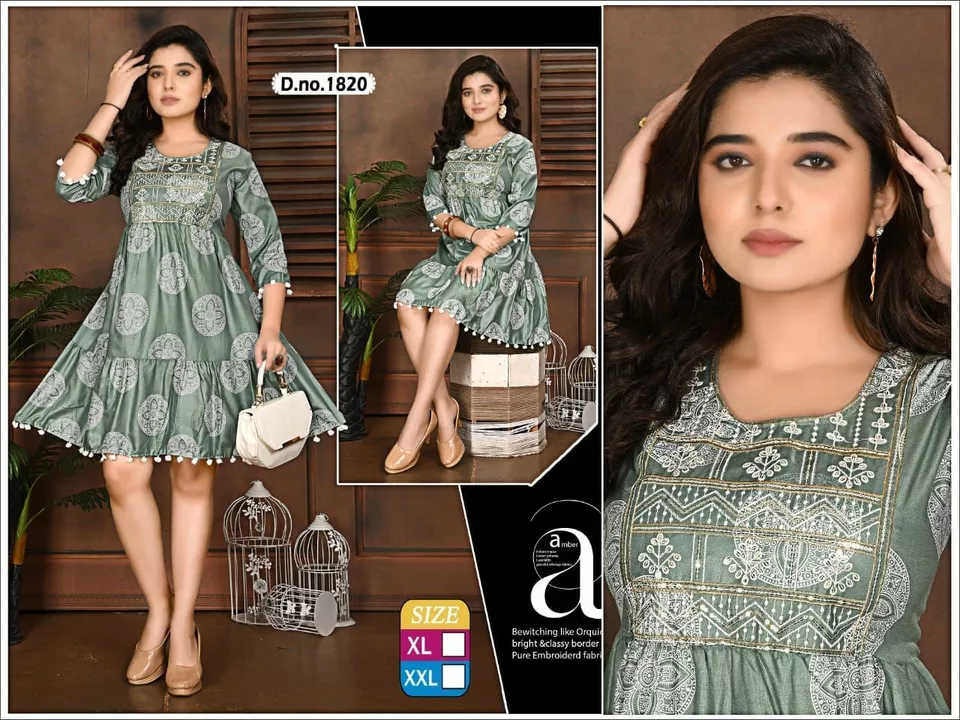 Short Famcy work kurtis xl xxl  uploaded by Radha Creation , Maira sales for Readymade items on 5/29/2024
