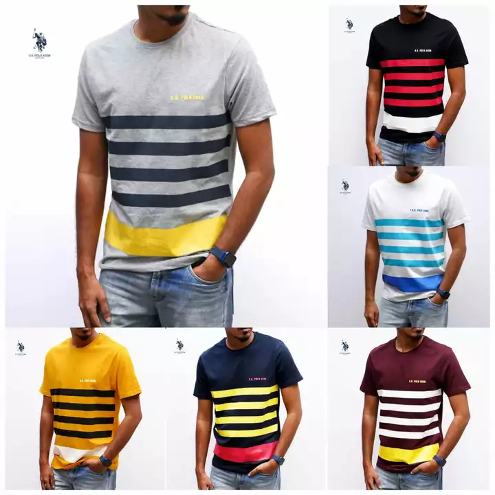 Product image with price: Rs. 200, ID: uspa-striped-round-neck-5b63c446