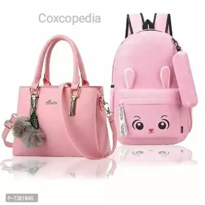 Product image with price: Rs. 879, ID: trendy-cute-handy-hand-held-shoulder-bag-and-backpack-combo-for-women-c93f412a